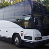 White party bus exterior